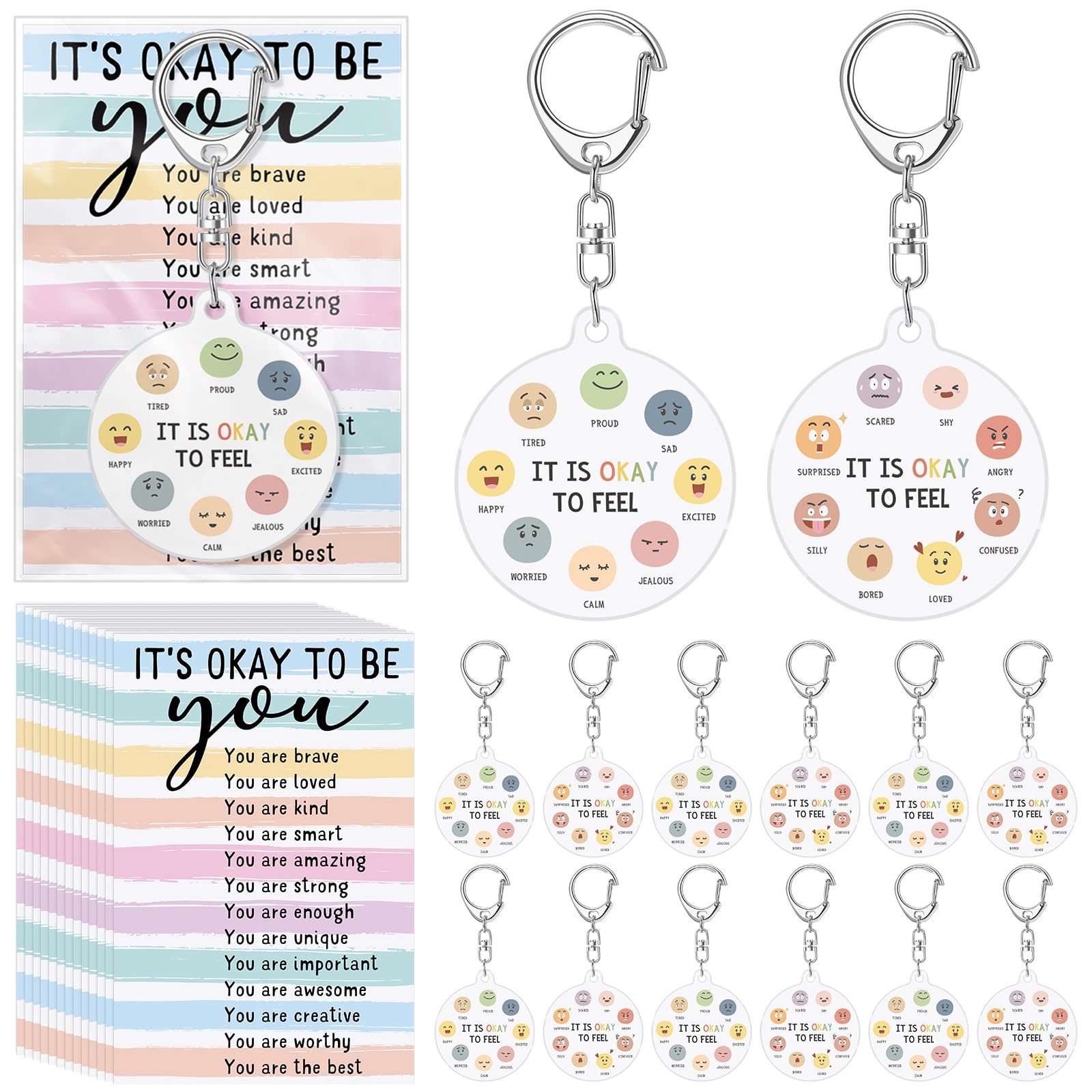 Engrowtic 20 Sets Mental Health Awareness Keychains